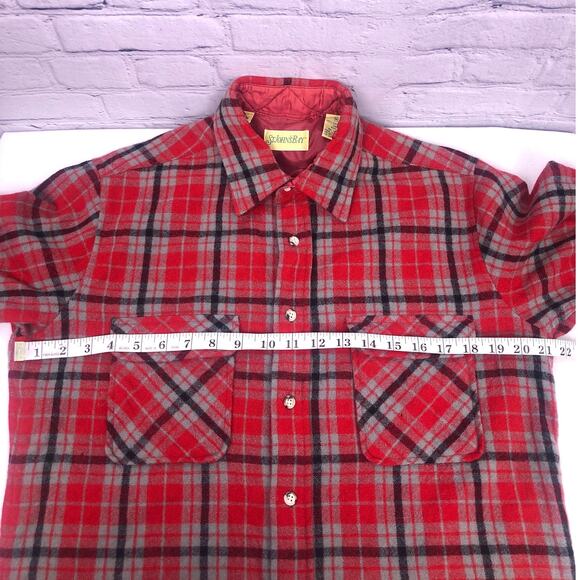 St. John’s Bay Vintage Wool Red Plaid Outdoors Button Down Flannel Shirt M - Picture 7 of 16